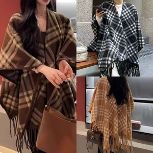 Plaid Fringe Shawl | Cozy Fall Wrap (2 Colors)
